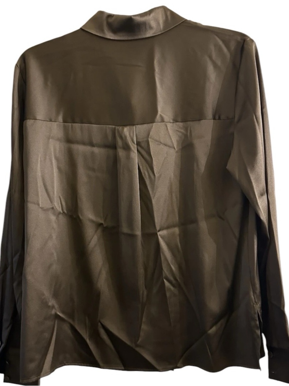 Eileen Fisher Dark Chocolate Brown Silk Charmeuse Blouse Size XXS - Picture 5 of 9